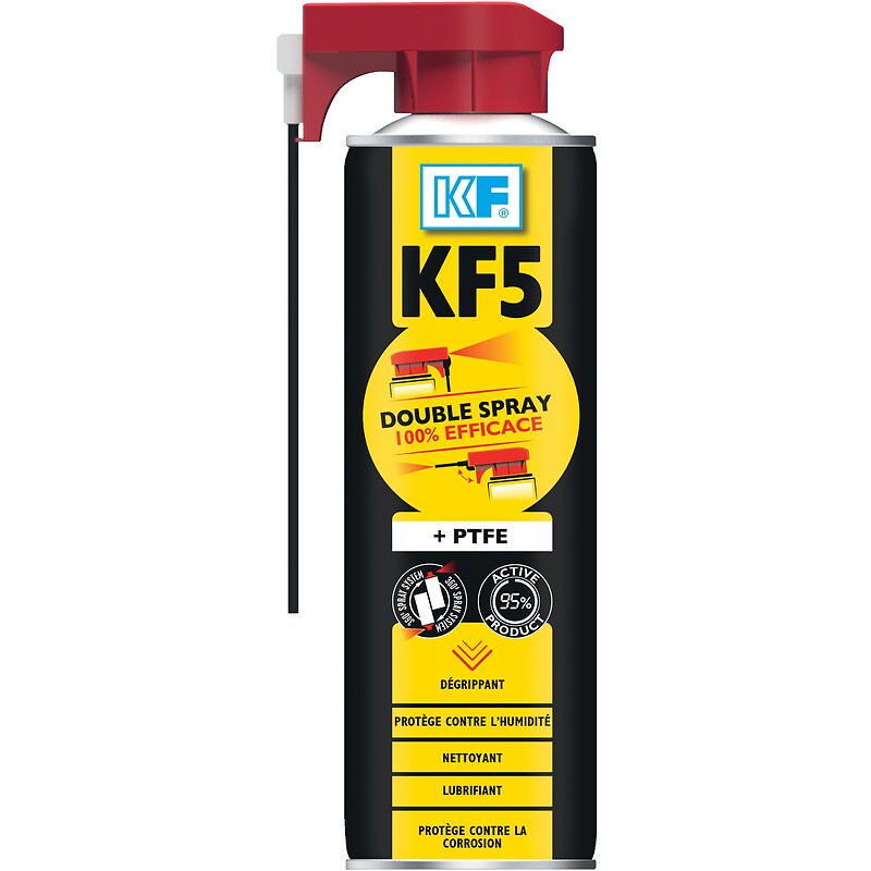 Lubrifiant dégrippant KF 5 double spray, aérosol de 500 ml net. Habitat-cg.com simplifie la gestion de vos grands chantiers. Notre service d'accompagnement personnalisé vous aide à planifier vos achats. Optimisez votre budget et vos délais grâce à notre expertise.